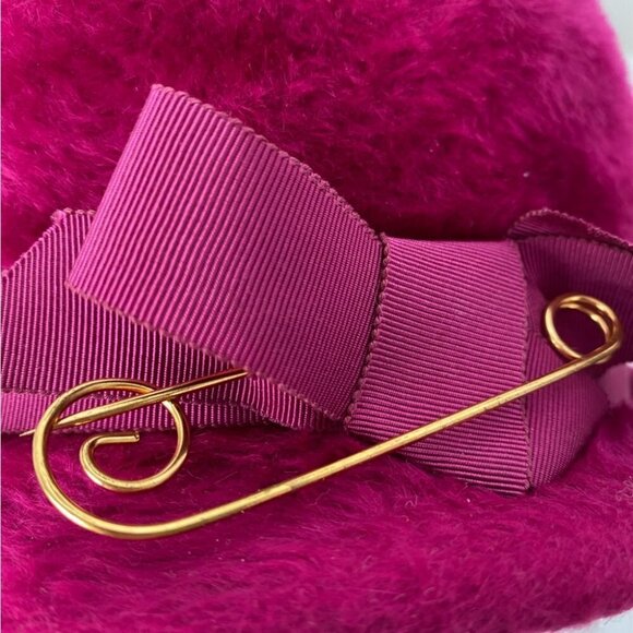 Vintage Selene Italian Furry Pink Hat with pin‎ - Picture 3 of 9